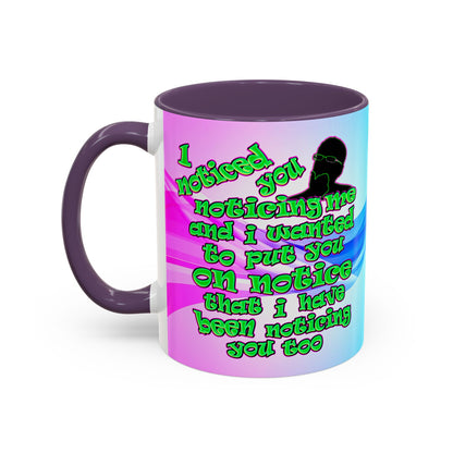 noticed you noticing - Accent Mug (light blue-pink wave)