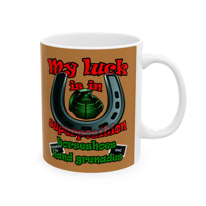 my luck - White Mug (light brown)