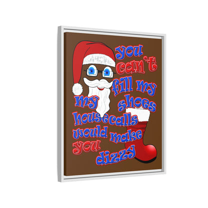santa's shoes - framed canvas art (brown)