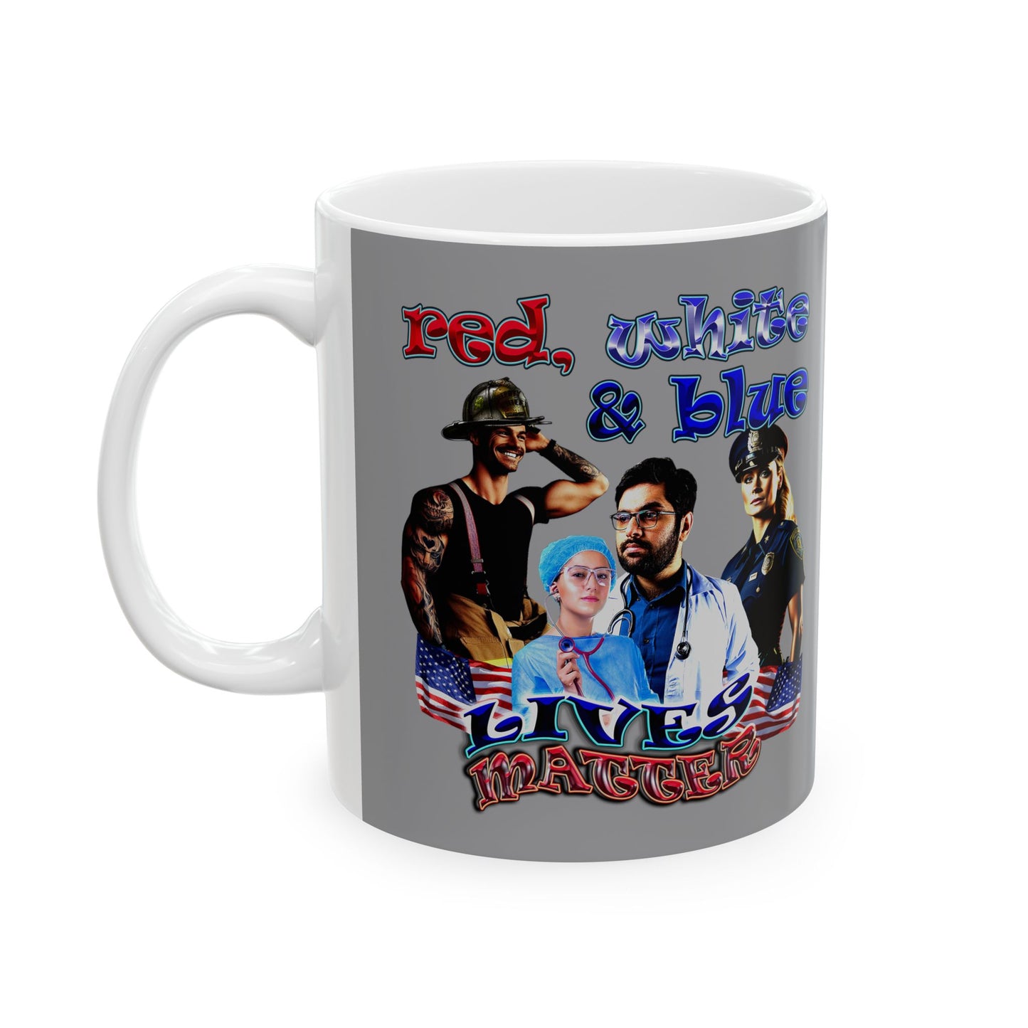 rw&b lives matter - White Mug (grey)