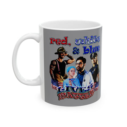 rw&b lives matter - White Mug (grey)