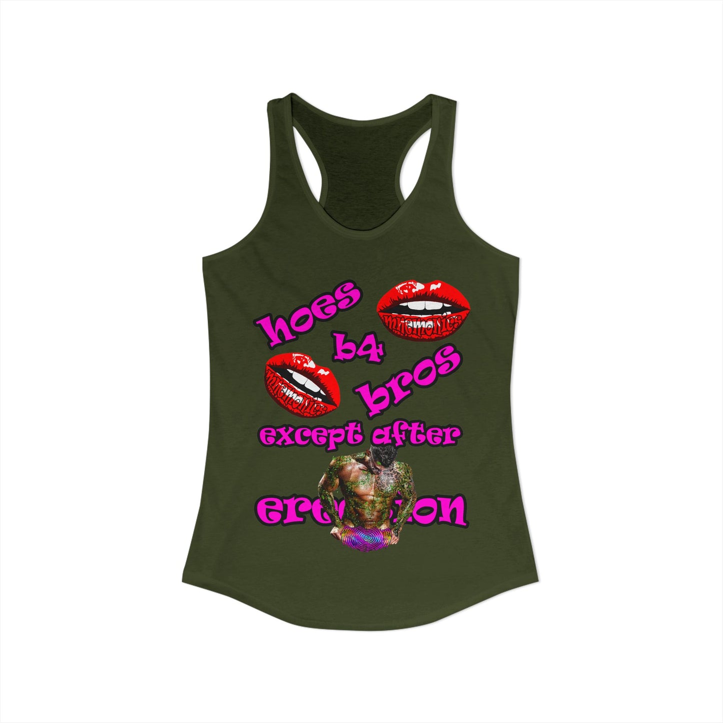 hoes b4 bros - Women's Ideal Racerback Tank