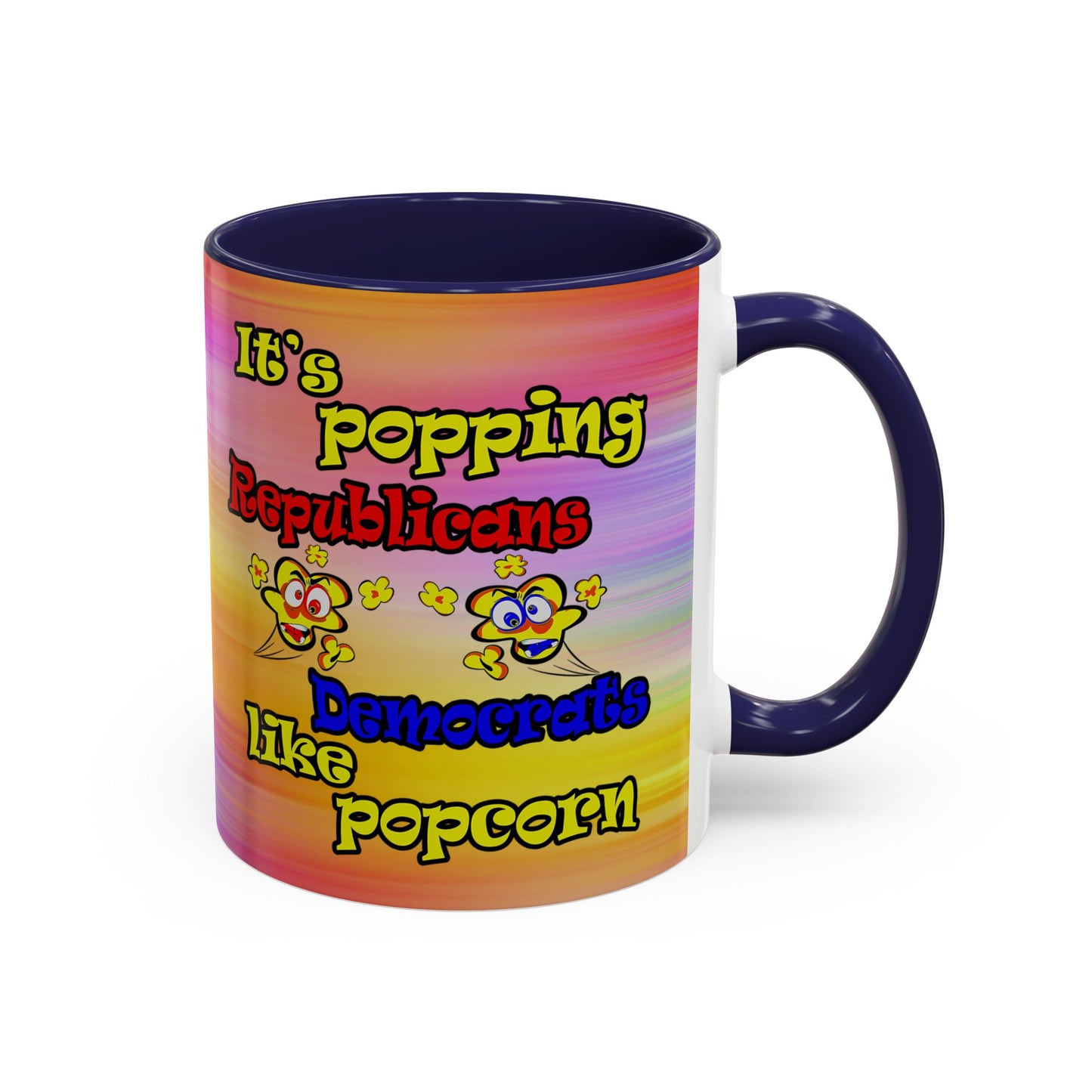 popping like popcorn - Accent Mug (color blur)