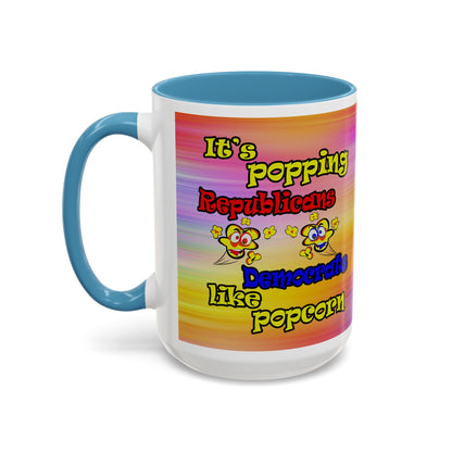 popping like popcorn - Accent Mug (color blur)