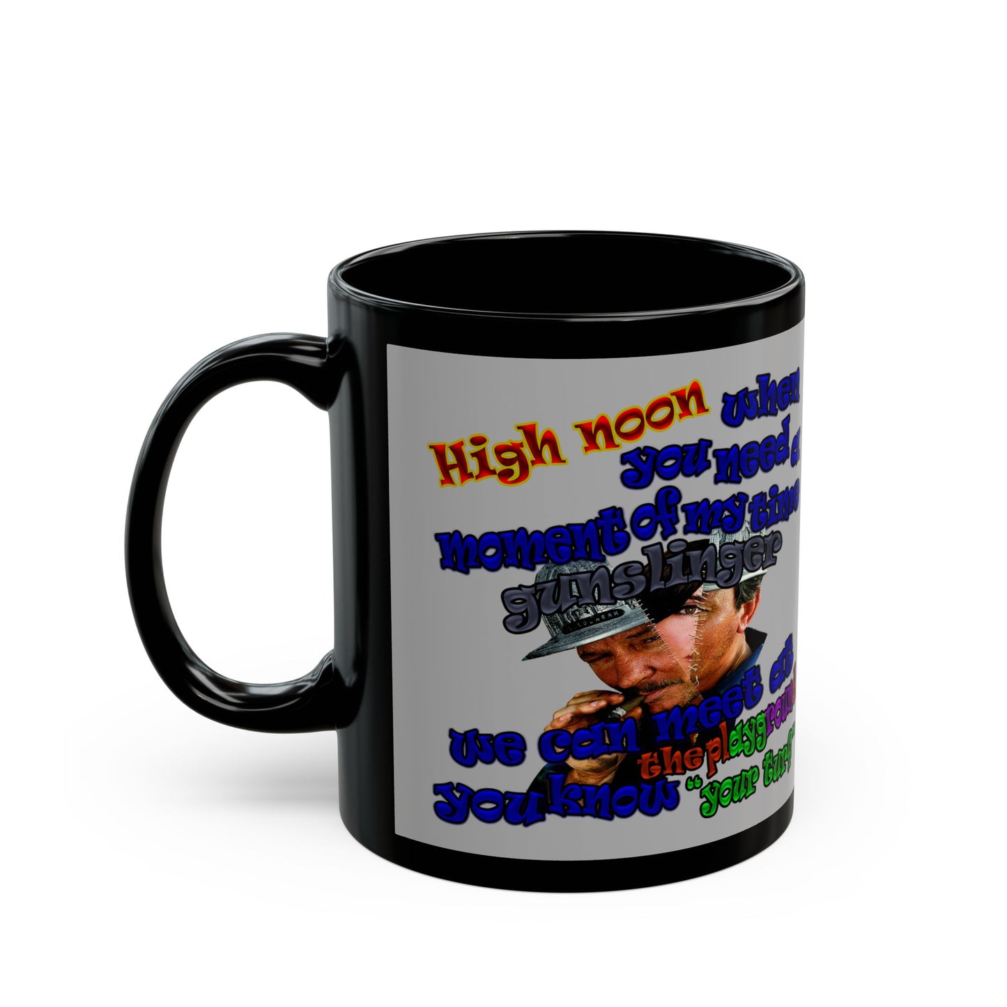 high noon - Black Mug (light grey)