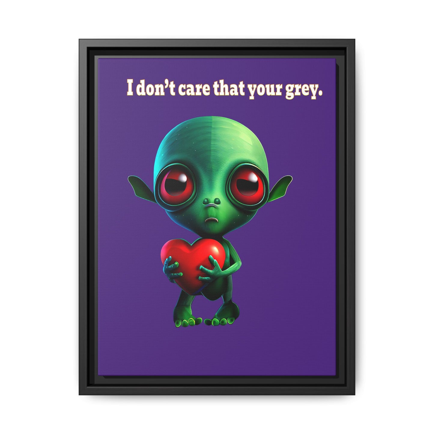 I don't care that your grey - framed canvas art (purple)