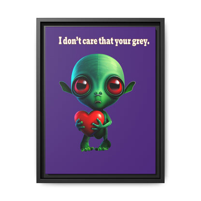 I don't care that your grey - framed canvas art (purple)