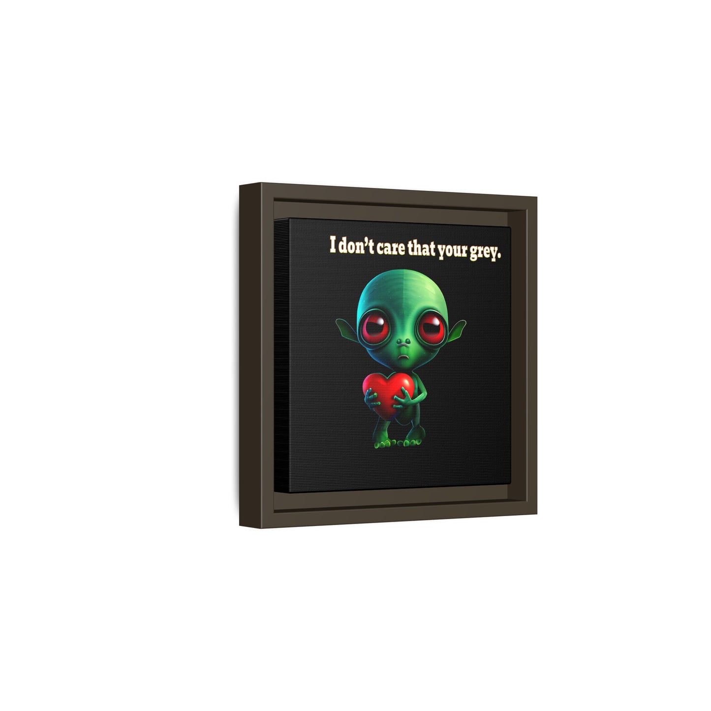 I don't care that your grey - framed canvas art (black)