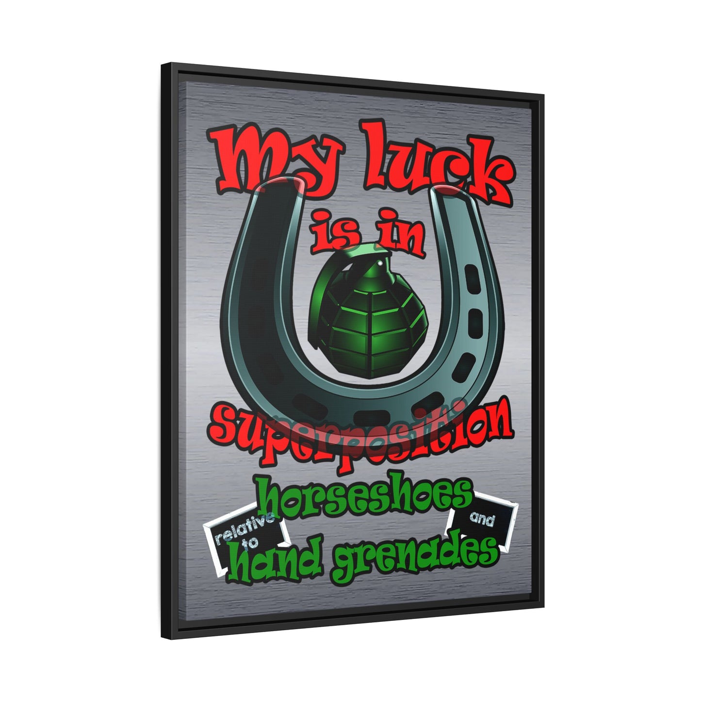 my luck - framed canvas art (brushed nickel)