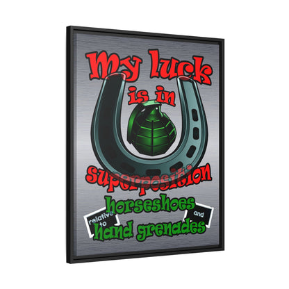 my luck - framed canvas art (brushed nickel)
