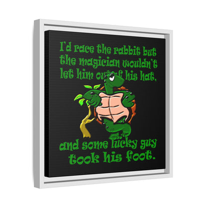 turtle race - framed canvas art (black)