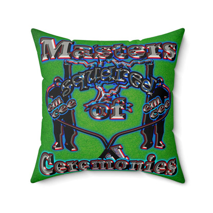 em cee squared - Faux Suede Square Pillow - (green turf)