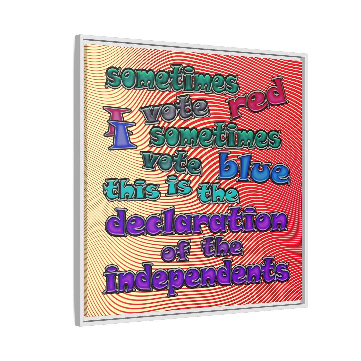 declaration of the independents - framed canvas art (yellow-orange wave)