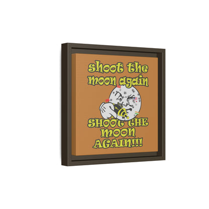 shoot the moon again - framed canvas art (light brown)