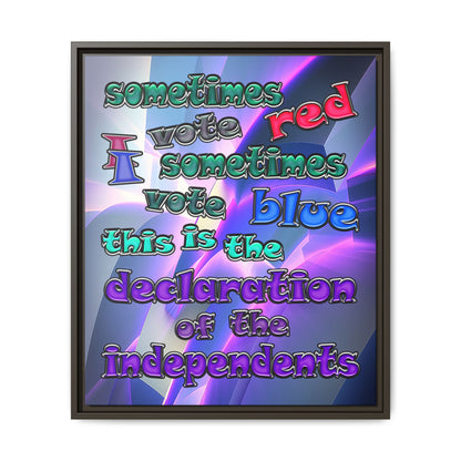 declaration of the independents - framed canvas art (grey-pink wave)