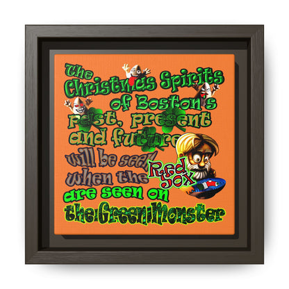 christmas spirits of boston - framed canvas art (crusta)