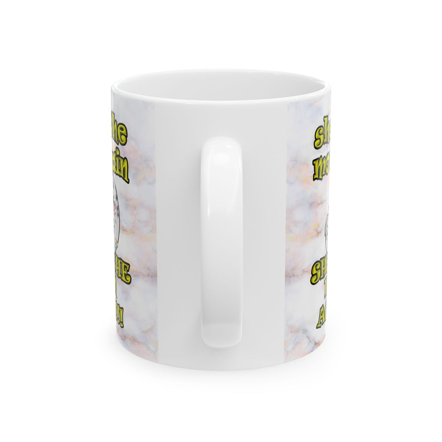 shoot the moon again - White Mug (white marble)