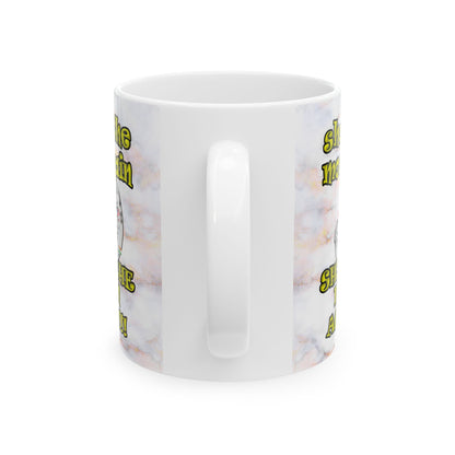 shoot the moon again - White Mug (white marble)