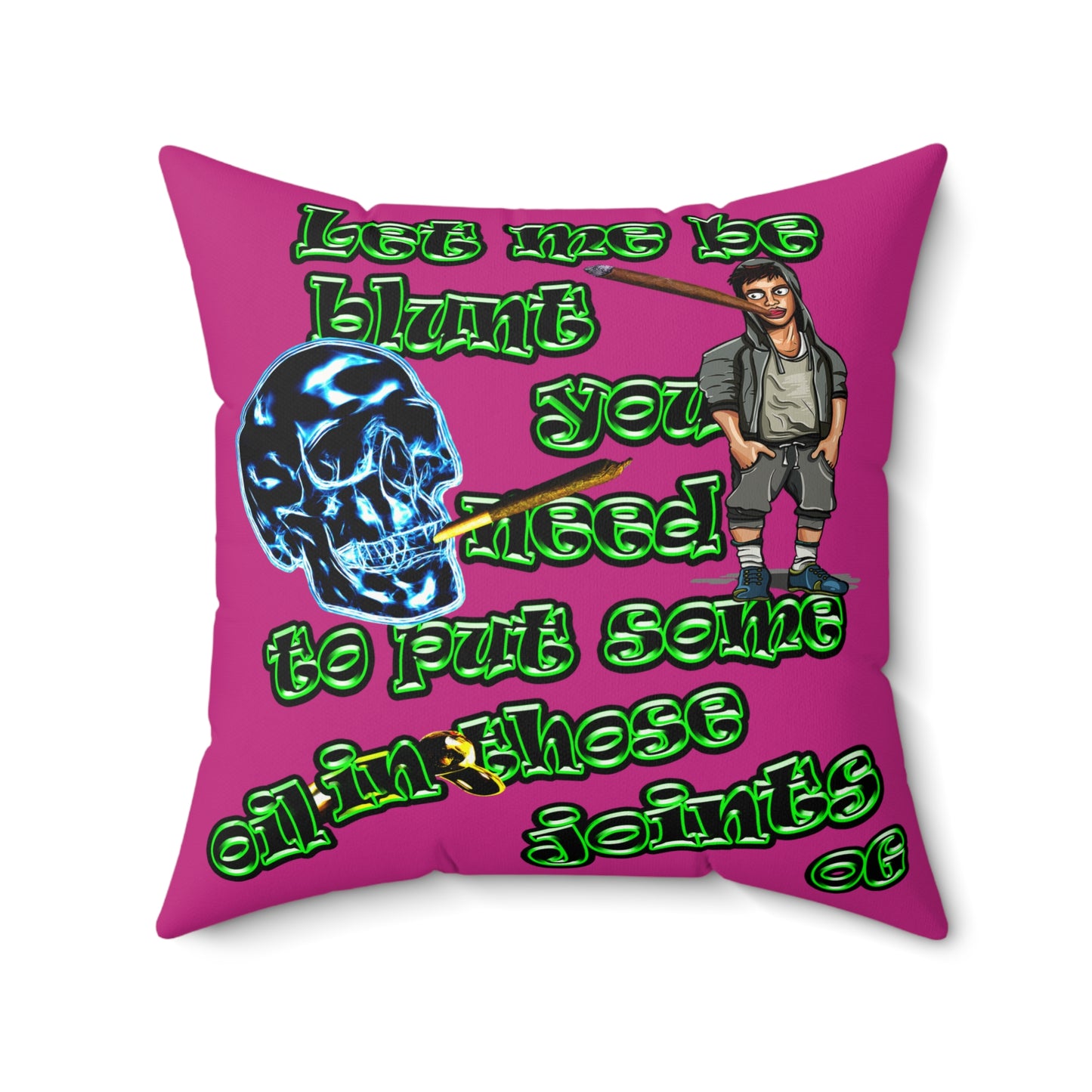 og - Faux Suede Square Pillow - (pink)