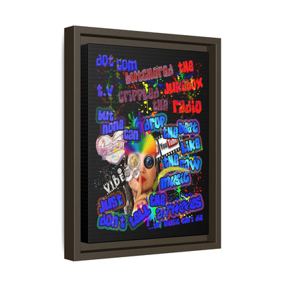 drop the beat - framed canvas art (black)