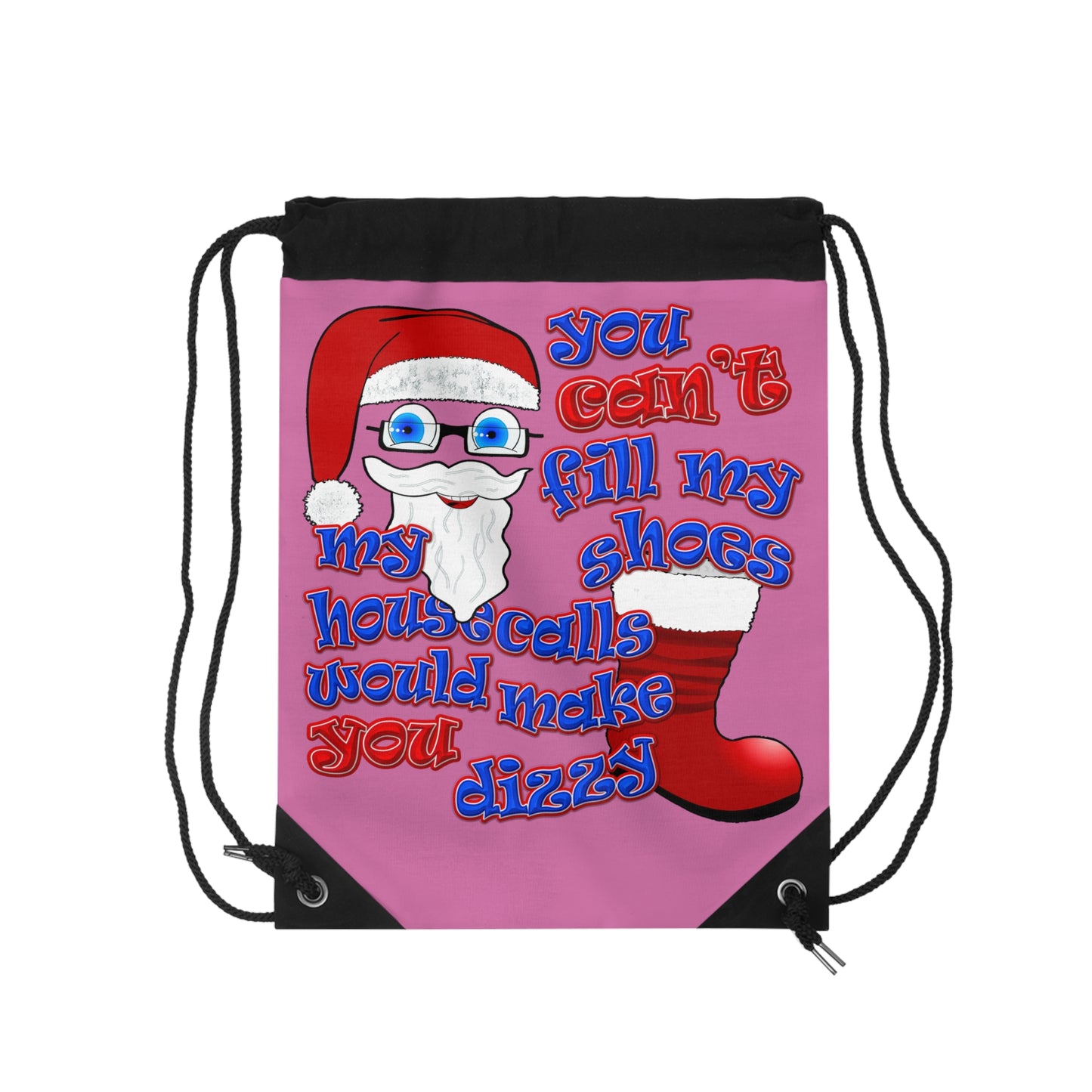 santa's shoes - Drawstring Bag (light pink)