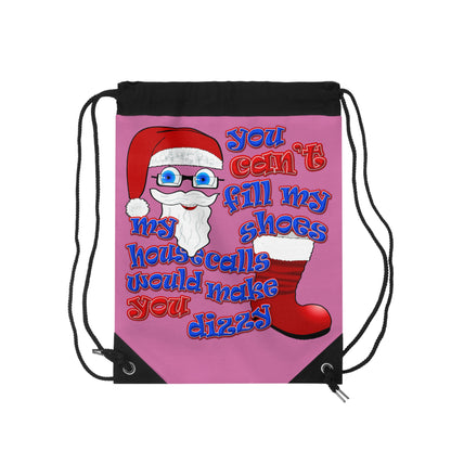 santa's shoes - Drawstring Bag (light pink)