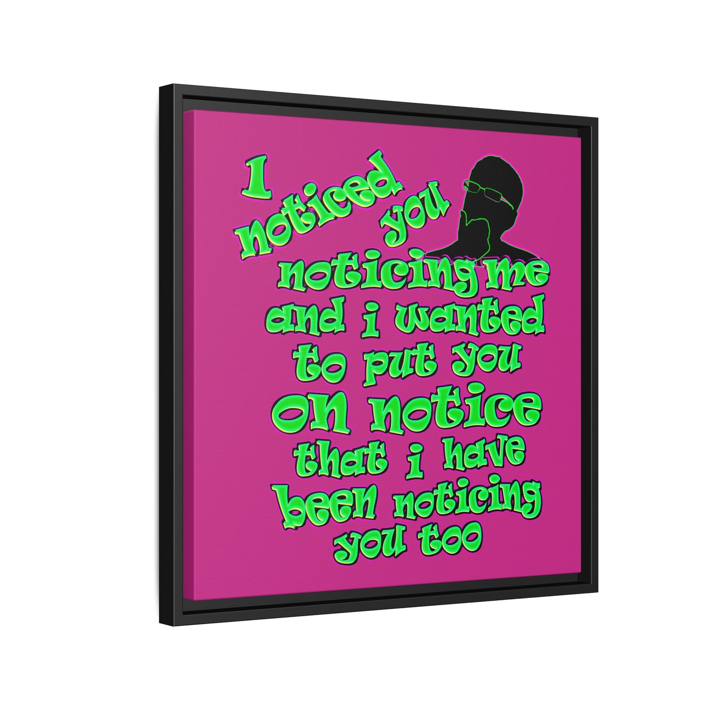 noticed you noticing - framed canvas art (pink)