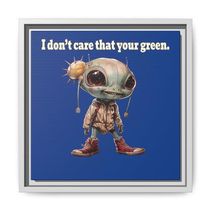I don't care that your green - framed canvas art (dark blue)