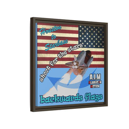 shoot for the stars - framed canvas art (light blue)