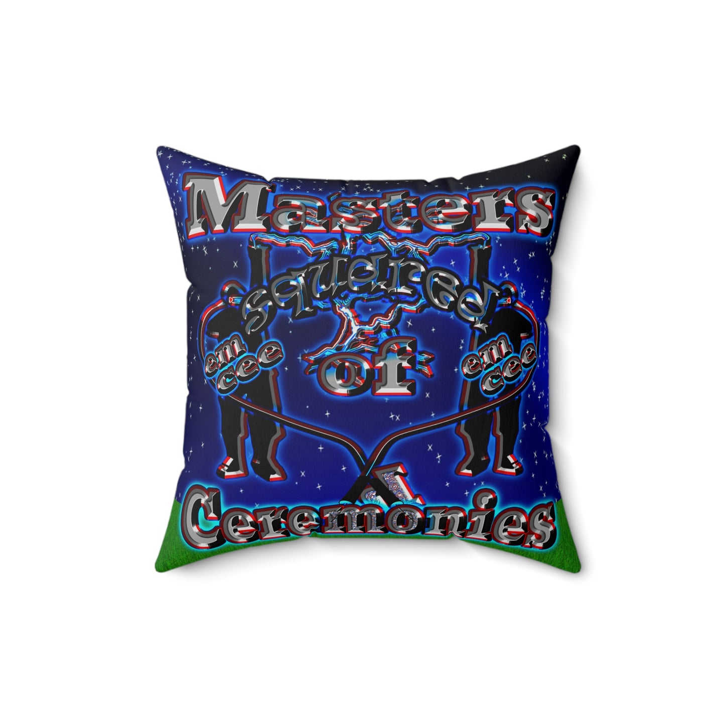 em cee squared - Spun Polyester Square Pillow - ('snoops' background)