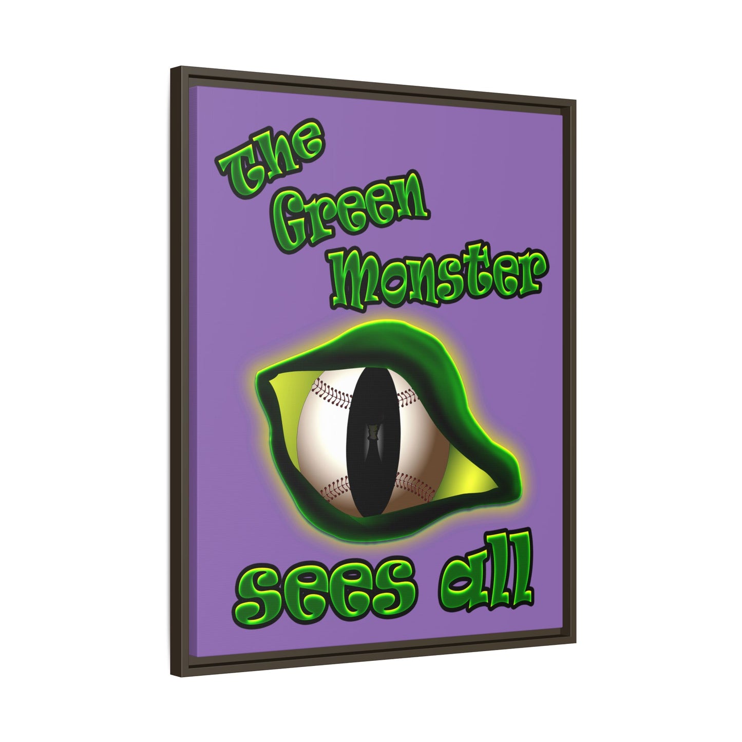 green monster - framed canvas art (light purple)