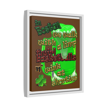 celtics logo - framed canvas art (brown)