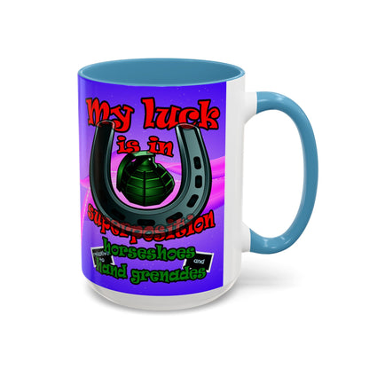 my luck - Accent Mug (purple-pink wave)