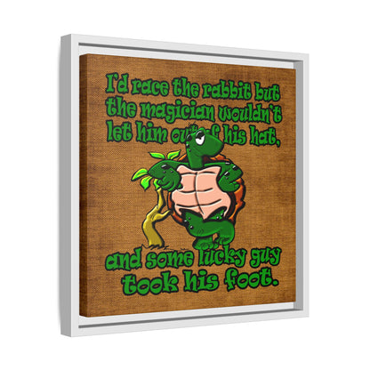 turtle race - framed canvas art (brown papyrus)