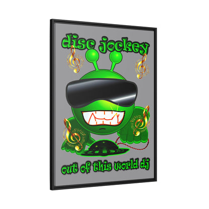 disc jockey - framed canvas art (grey)