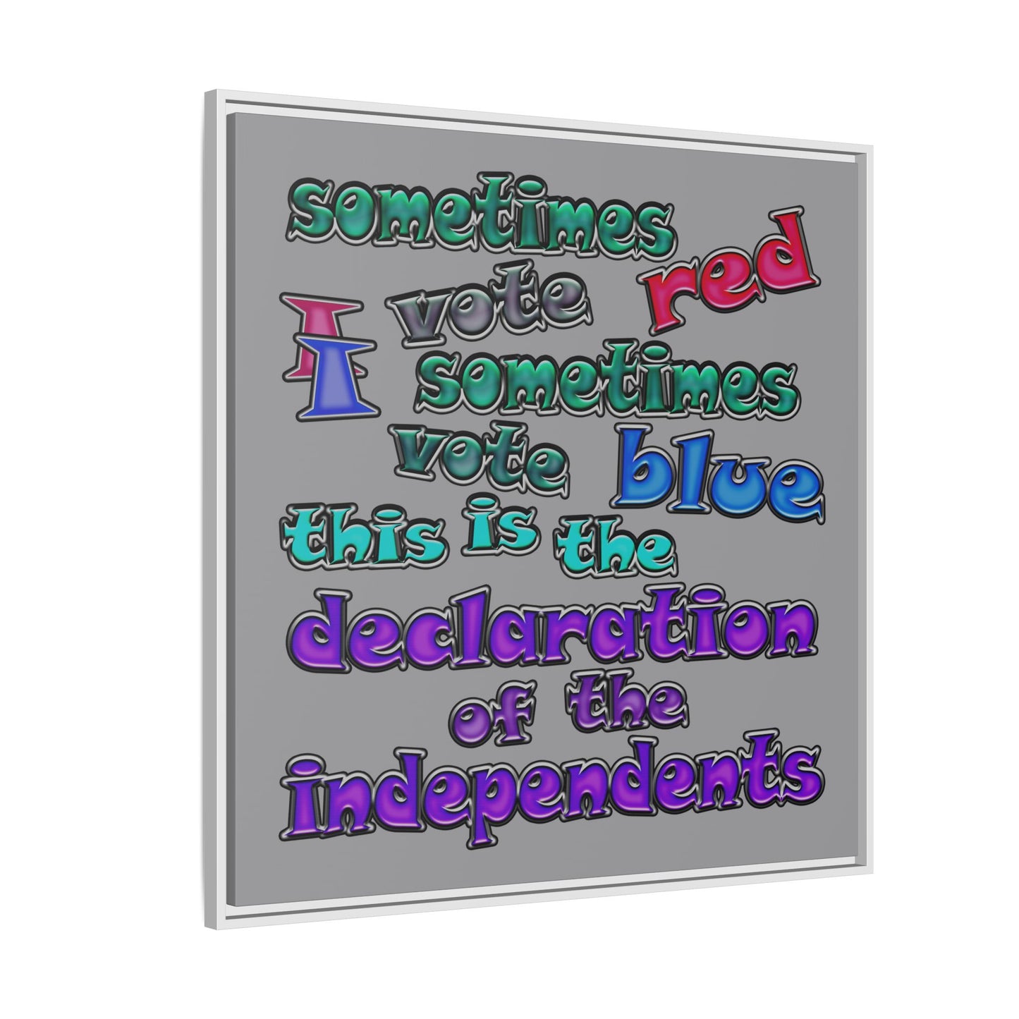 declaration of the independents - framed canvas art (grey)