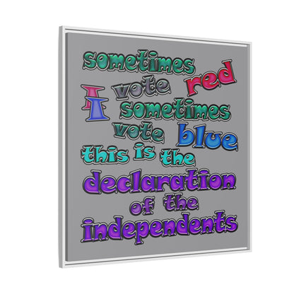declaration of the independents - framed canvas art (grey)