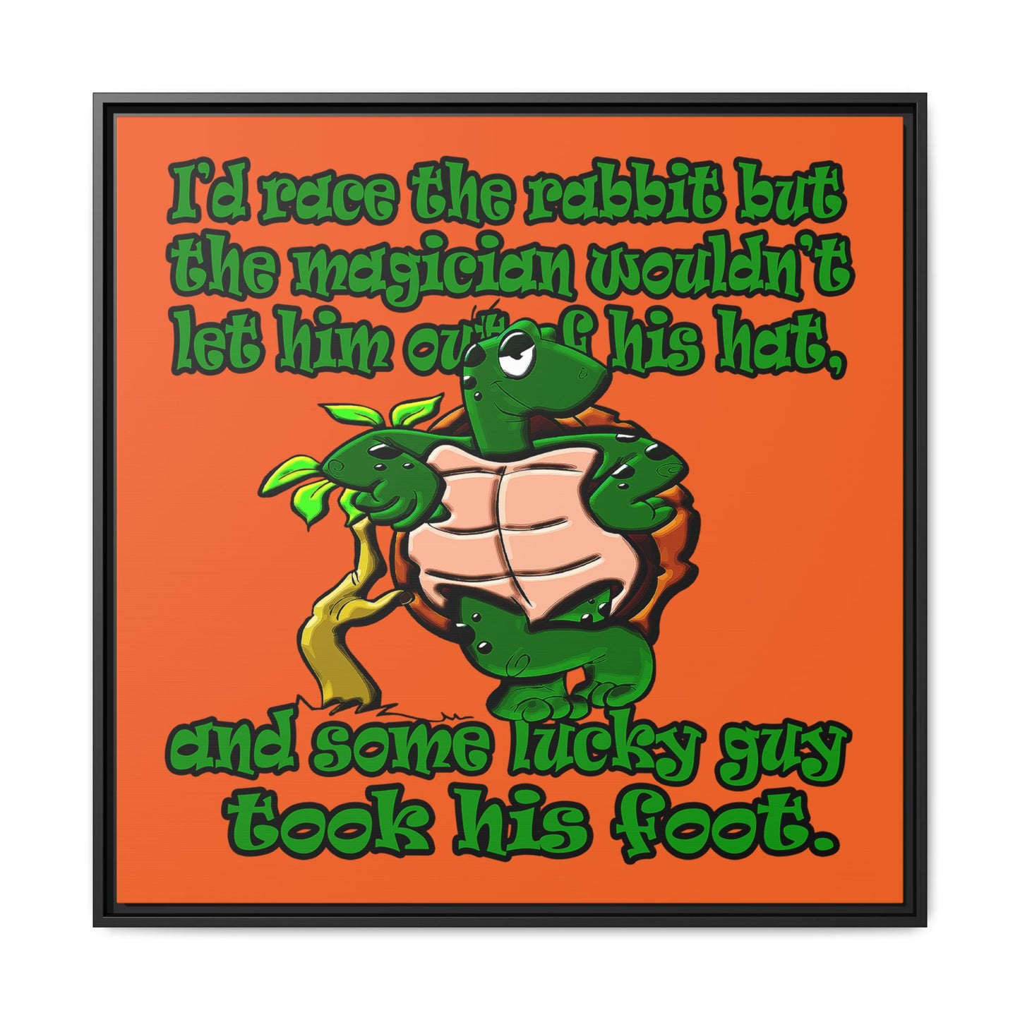 turtle race - framed canvas art (orange)
