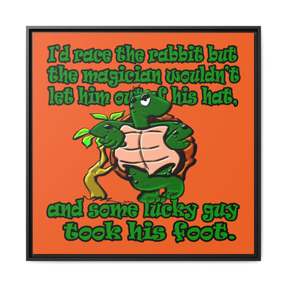 turtle race - framed canvas art (orange)