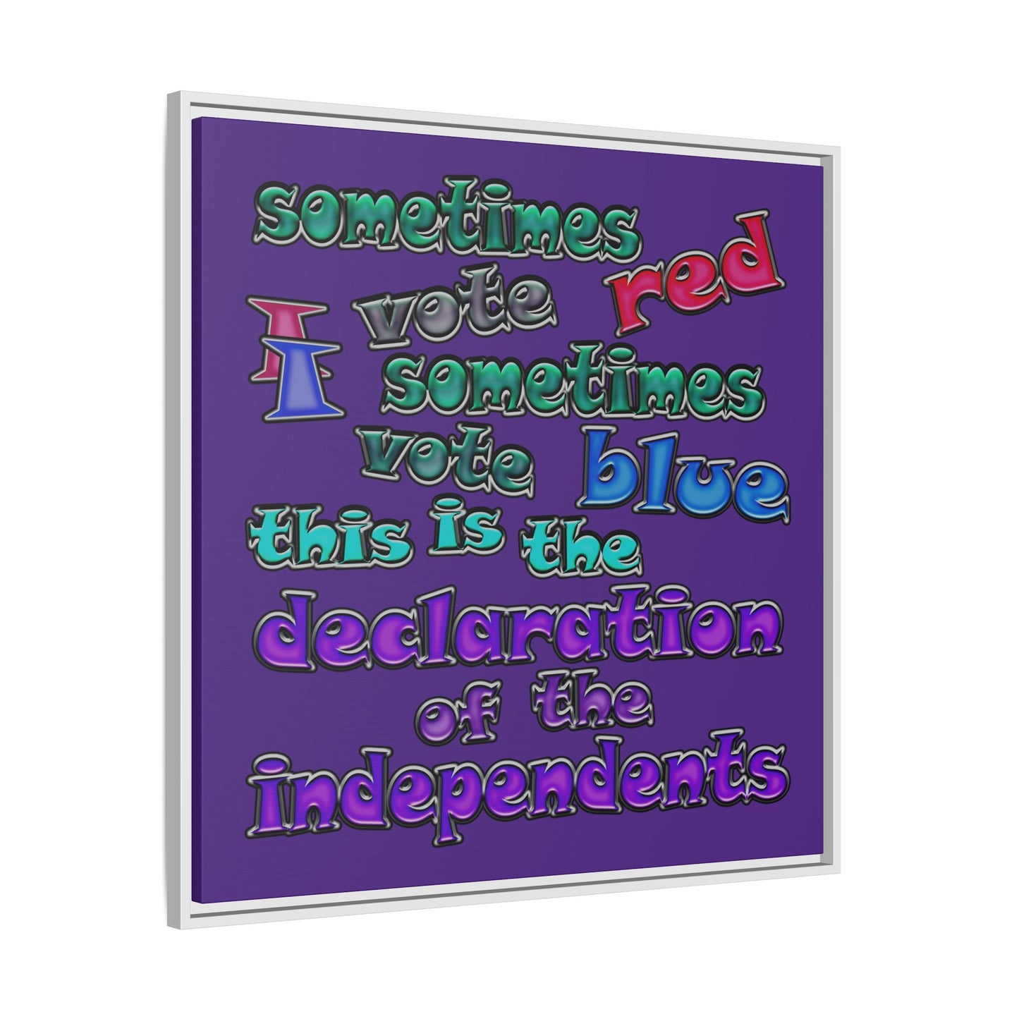 declaration of the independents - framed canvas art (purple)
