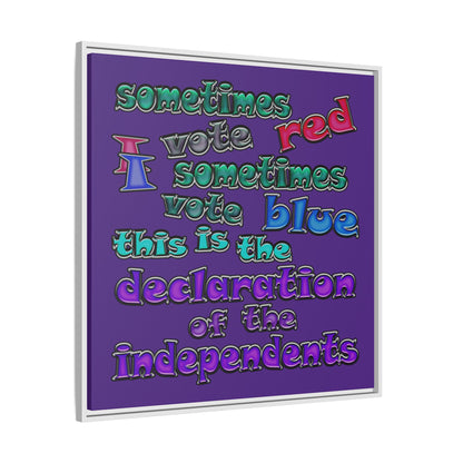 declaration of the independents - framed canvas art (purple)