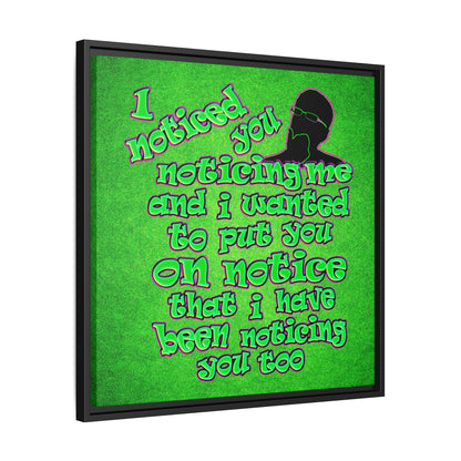 noticed you noticing - framed canvas art (green turf)