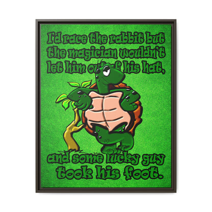 turtle race - framed canvas art (green turf)