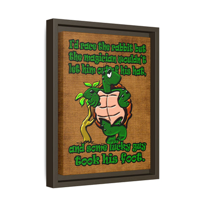 turtle race - framed canvas art (brown papyrus)
