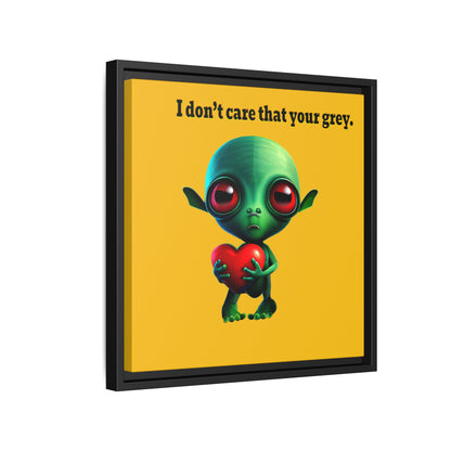 I don't care that your grey - framed canvas art (yellow)