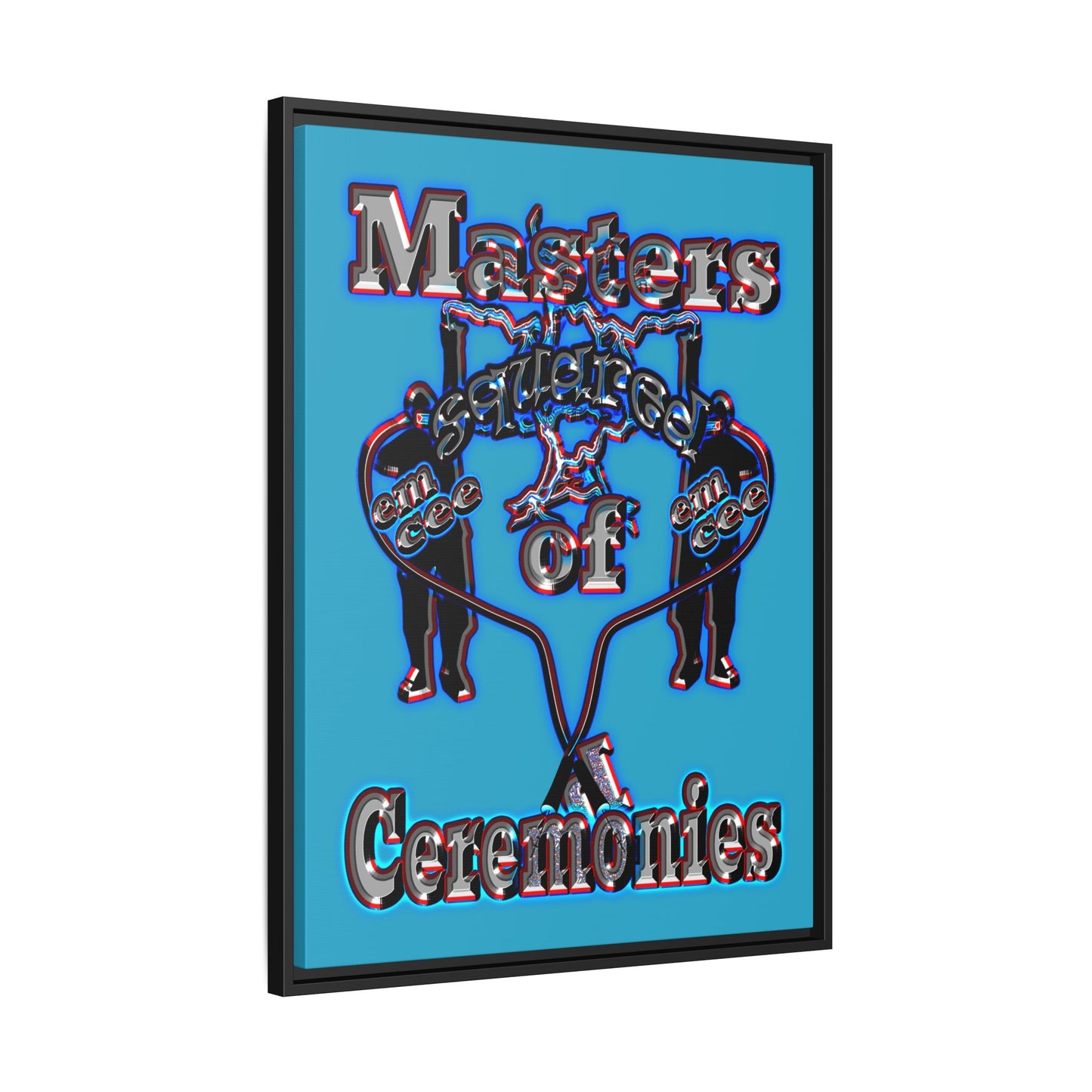 em cee squared - framed canvas art (turquoise)