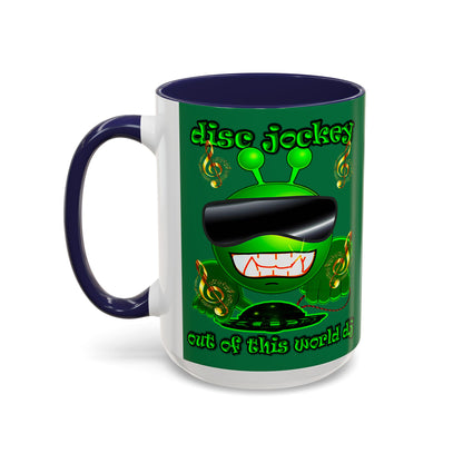 disc jockey - Accent Mug (dark green)