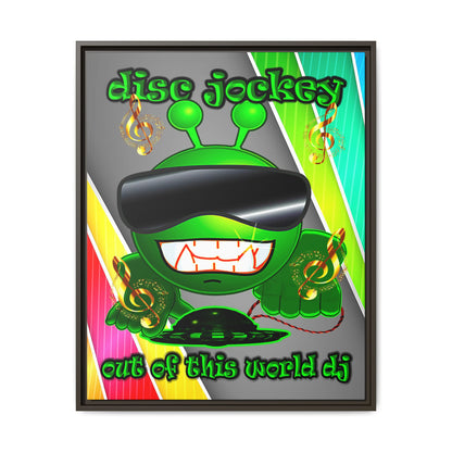 disc jockey - framed canvas art (rainbow split)