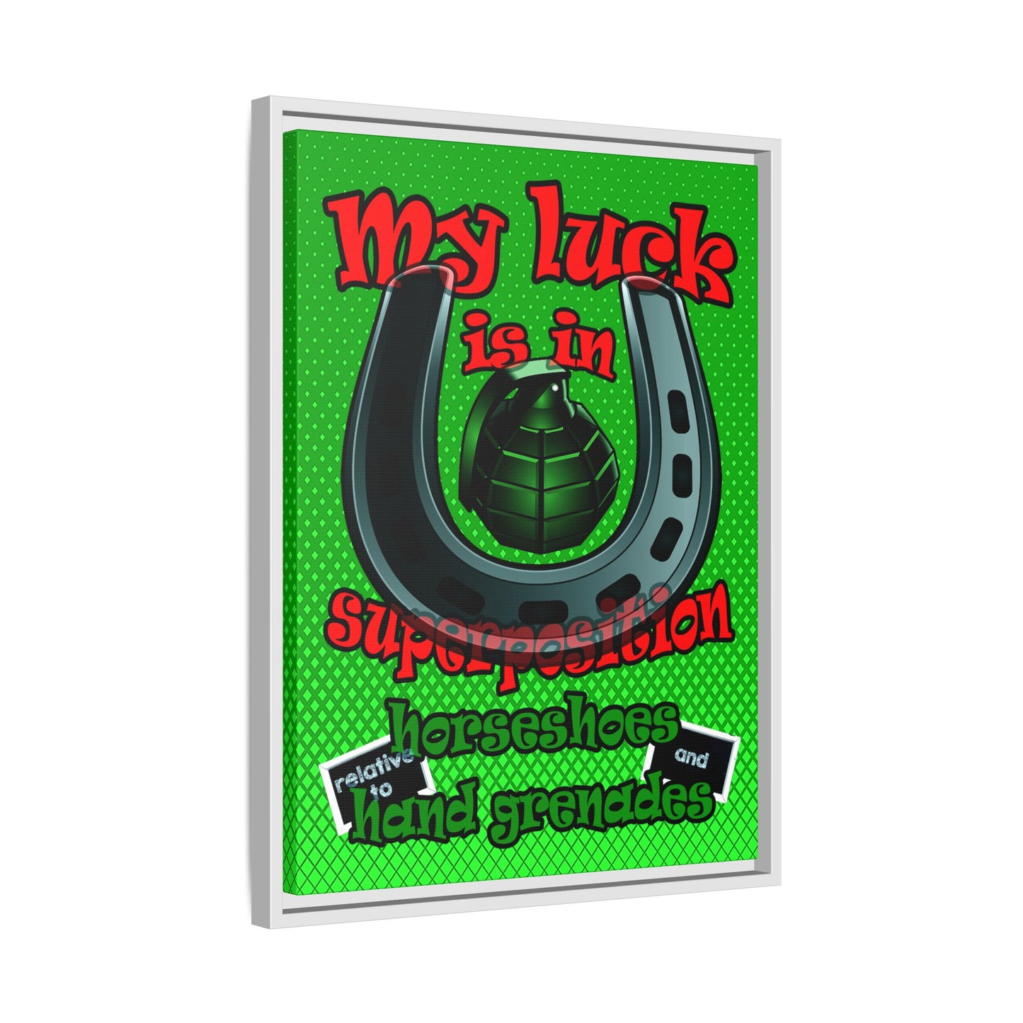 my luck - framed canvas art (logo green)