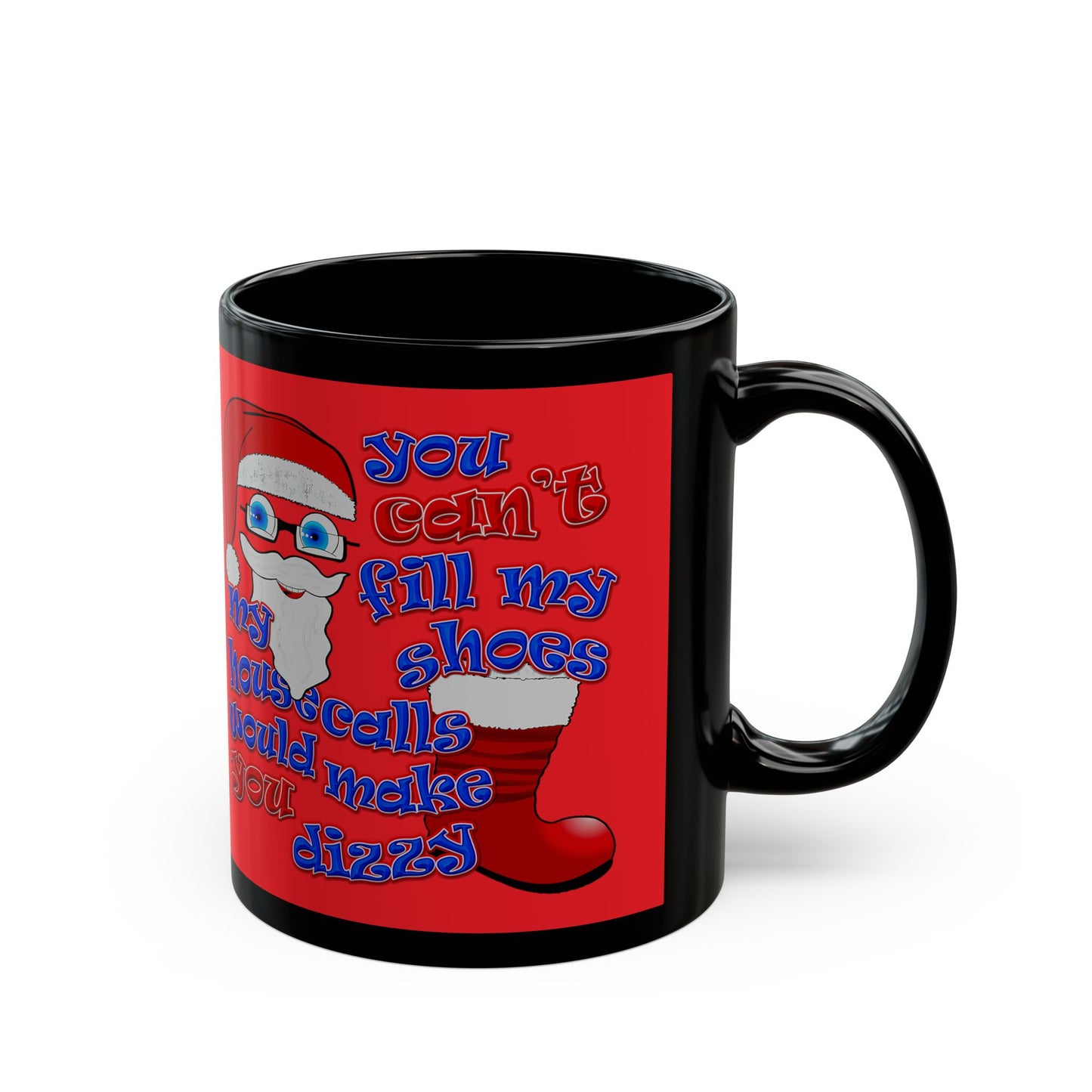 santa's shoes - Black Mug (red)